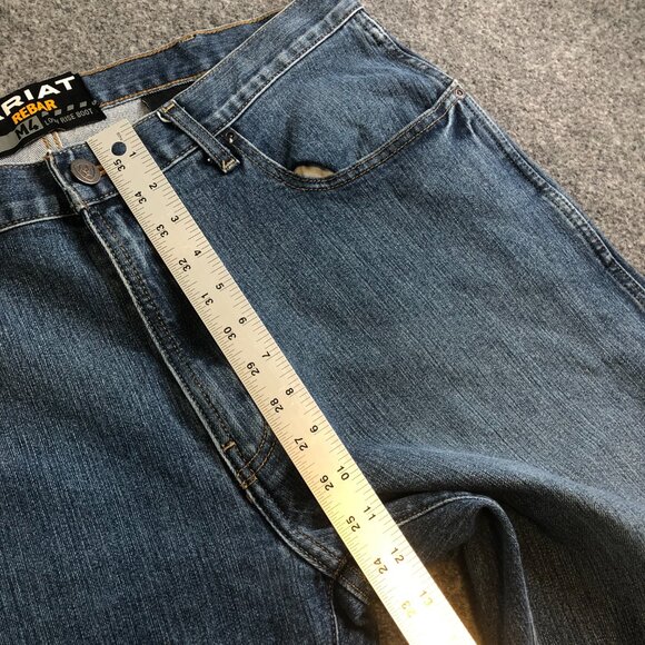 Ariat Jeans Mens 38x36 Blue M4 Bootcut Low Rise Work Pants Stretch - Picture 5 of 10